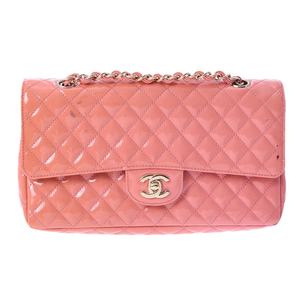 CHANEL Chanel Matrasse Chain 25cm Ginza 5th Anniversary Pink Gold Bracket Ladies Enamel Shoulder Bag B Rank used Ginzo