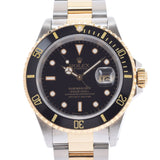 ROLEX Rolex Submarina Black Bezel 16613 Men's SS/YG Watch Automatic Black Dial A Rank Used Ginzo