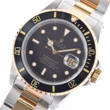 ROLEX Rolex Submarina Black Bezel 16613 Men's SS/YG Watch Automatic Black Dial A Rank Used Ginzo