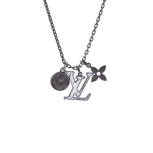 Louis Vuitton Lv Initial Pendant White/Marble Ladies Necklace Louis Vuitton Lv Initial Pendant White/Marble Ladies Necklace