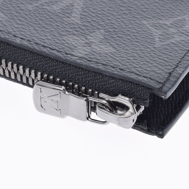 路易威顿路易·维顿（Louis Vuitton）路易·威登（Louis Vuitton）会标日食蒙朱黑色/灰色M63536男士会标帆布硬币盒未使用的金佐（Ginzo）