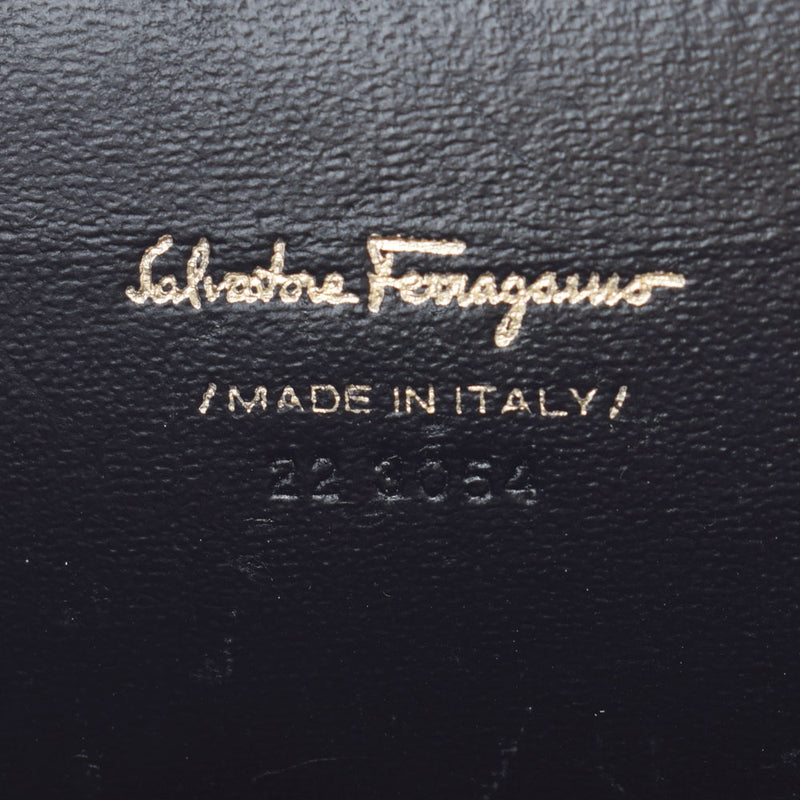 Salvatore Ferragamo Ferragamo Vala链链海军蓝色金支架223054女士皮革肩带级别用Ginzo