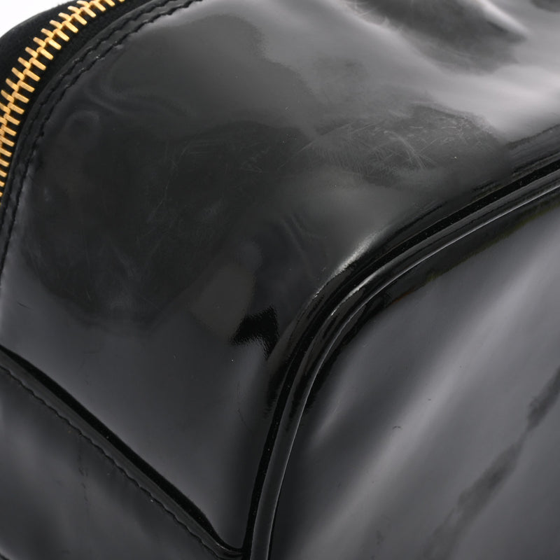 CHANEL Chanel Horizontal Vanity Bag Black Gold Bracket A07058 Ladies Enamel Handbag A Rank used Ginzo
