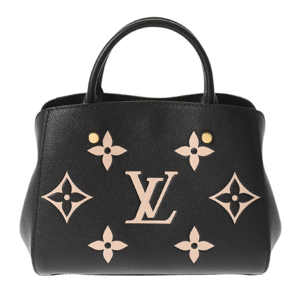 路易威顿路易斯·维顿（Louis Vuitton）路易·威登（Louis Vuitton）会标gomplant montenyu bb 2way黑色/米色M45778女士皮革手提包级别使用Ginzo