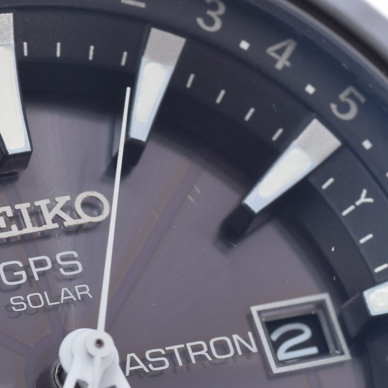 Seiko Seiko Seiko Seiko Astro Solar GPS SBXA011男士钛/橡胶表板黑色表盘AB级使用Ginzo
