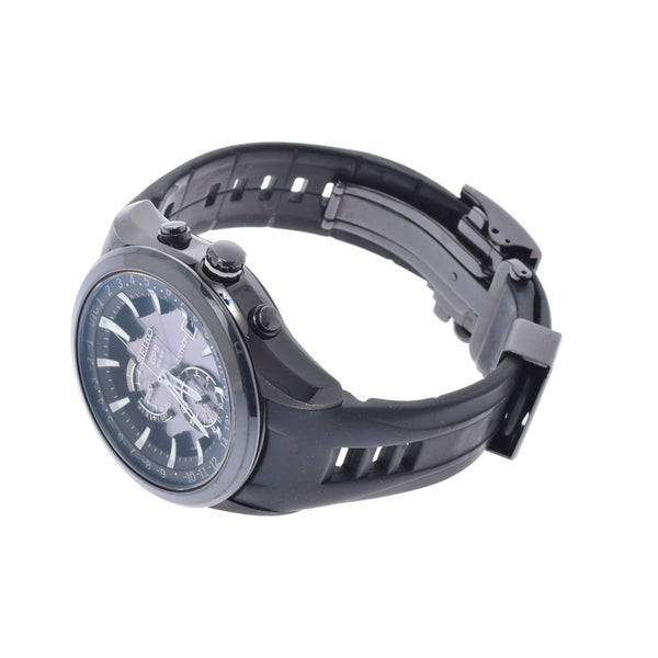 SEIKO Seiko Astron Solar GPS SBXA011 Men's Titanium/Rubber Watch Black Dial AB Rank Used Ginzo