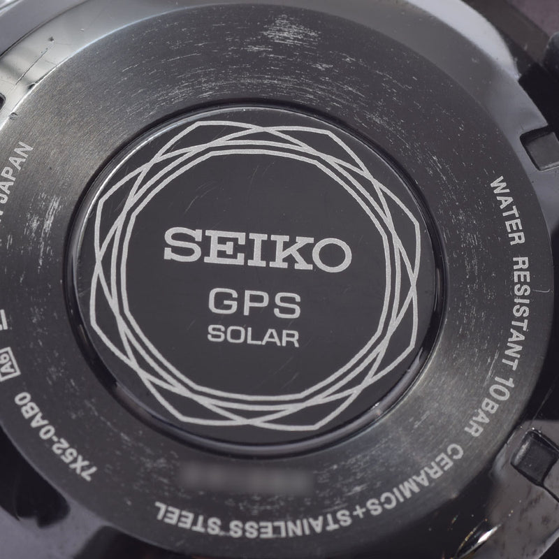 Seiko Seiko Seiko Seiko Astro Solar GPS SBXA011男士钛/橡胶表板黑色表盘AB级使用Ginzo