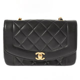 香奈儿Chanel Matrasse Diana连锁肩肩黑色金架女士RAM皮肤肩cab ab AB级使用Ginzo