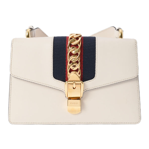 GUCCI Gucci Gucci Silvi Small 2WAY White Gold Bracket 421882 Ladies Leather Shoulder Bag A Rank used Ginzo