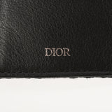 Dior Homme Dior OM黑色银支架12-BO-12201男士倾斜的Jacquard Bi-fold Wallet AB级使用Ginzo