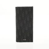 Dior Homme Dior OM黑色银支架12-BO-12201男士倾斜的Jacquard Bi-fold Wallet AB级使用Ginzo