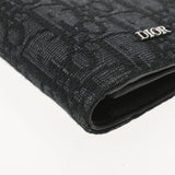 Dior Homme Dior OM黑色银支架12-BO-12201男士倾斜的Jacquard Bi-fold Wallet AB级使用Ginzo