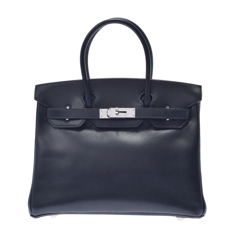 HERMES Hermes Birkin 30 Black Silver Bracket □ G engraved (around 2003) Ladies resource handbag B rank used Ginzo