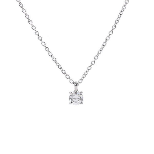 Tiffany＆Co。Tiffany Solitia Diamond 0.18CT G-1F-3EX一谷物钻石女士PT950白金项链