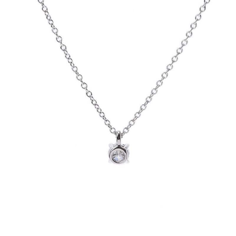 Tiffany & Co. Tiffany Solitia Diamond 0.18CT G-1F-3EX One grain diamond ladies PT950 Platinum Necklace A Rank used Ginzo