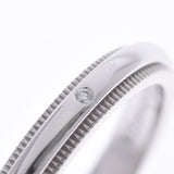 TIFFANY & CO. Tiffany Classic Milgrain Band ring 1P Diamond 9 Ladies PT950 Platinum Ring / Ring A Rank Used Ginzo