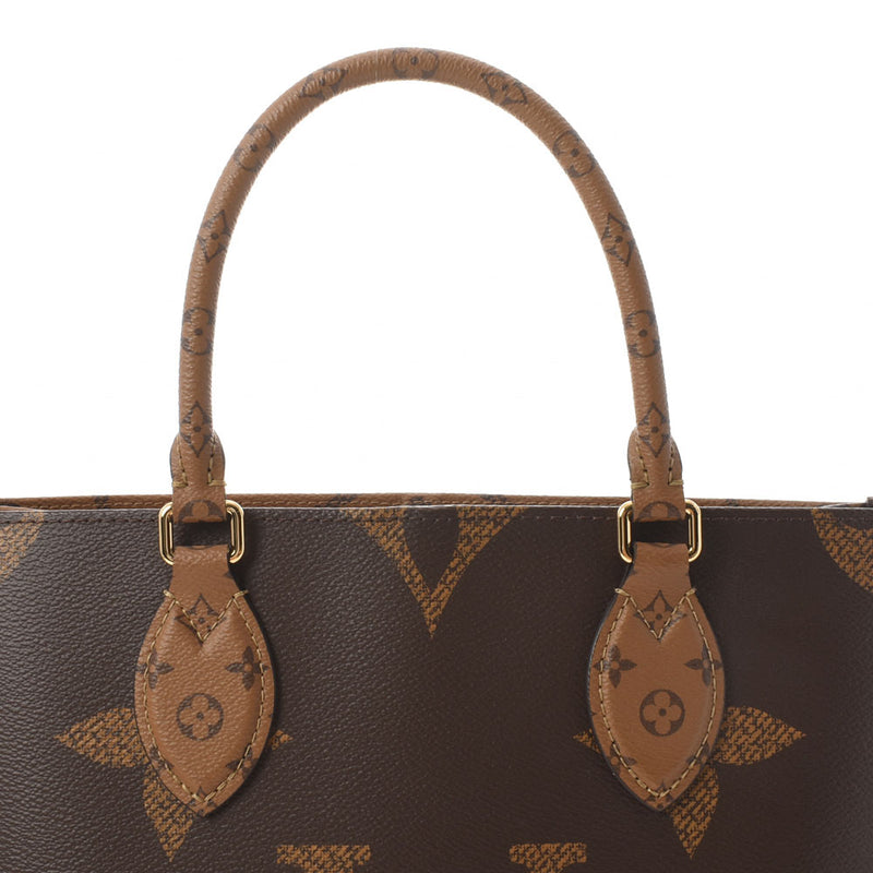 LOUIS VUITTON Louis Vuitton Monogram Reverse on the Go MM 2way Brown M45321 Unisex Monogram Canvas Tote Bag AB Rank Used Ginzo