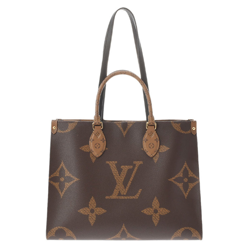 LOUIS VUITTON Louis Vuitton Monogram Reverse on the Go MM 2way Brown M45321 Unisex Monogram Canvas Tote Bag AB Rank Used Ginzo