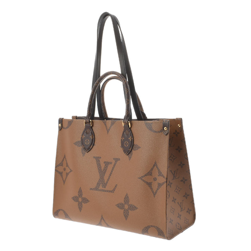 LOUIS VUITTON Louis Vuitton Monogram Reverse on the Go MM 2way Brown M45321 Unisex Monogram Canvas Tote Bag AB Rank Used Ginzo