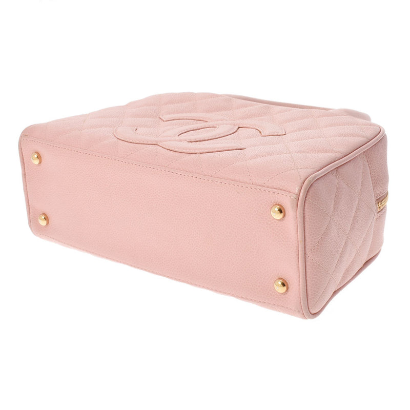 CHANEL Chanel Matrasse Minoboston Bag Pink Gold Bracket Ladies Caviar Skin Handbag B Rank used Ginzo