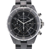 CHANEL Chanel J12 Chrono 41mm Old Buckle H0940 Men's Black Ceramic/SS Watch Automatic Black Dial A Rank Used Ginzo