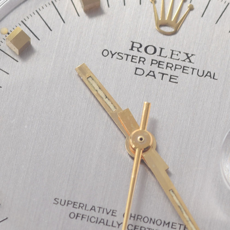 ROLEX ロレックス オイスターパーペチュアル デイト アンティーク 1505 ボーイズ YG/SS 腕時計 自動巻き グレー文字盤 ABランク 中古 銀蔵