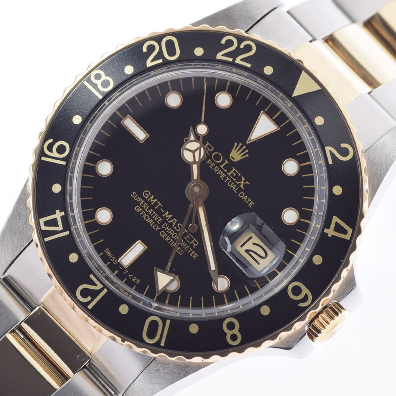 ROLEX ロレックス GMTマスター 16753 メンズ YG/SS 腕時計 自動巻き 黒文字盤 ABランク 中古 銀蔵