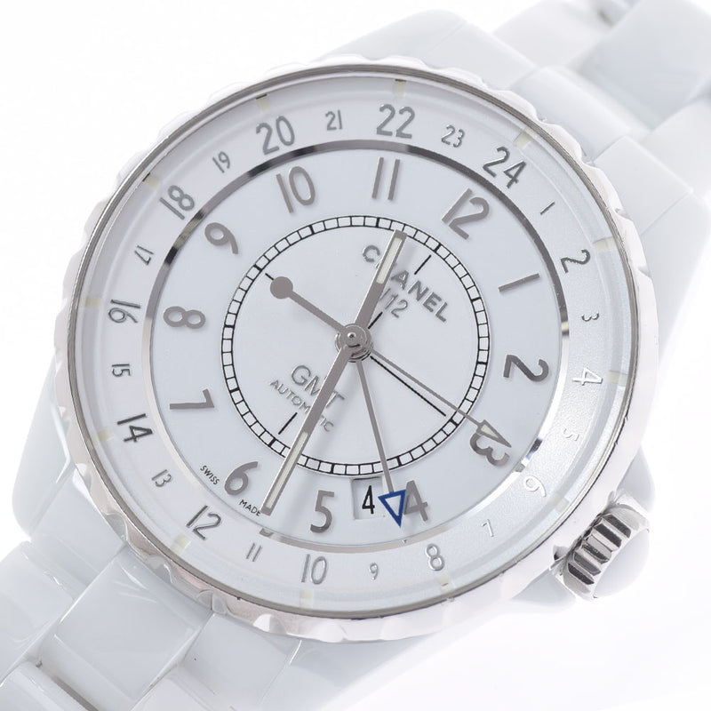 CHANEL Chanel J12 38mm GMT H3103 Men's White Ceramic/SS Watch Automatic White Dial A Rank used Ginzo