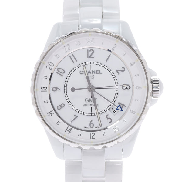 CHANEL Chanel J12 38mm GMT H3103 Men's White Ceramic/SS Watch Automatic White Dial A Rank used Ginzo