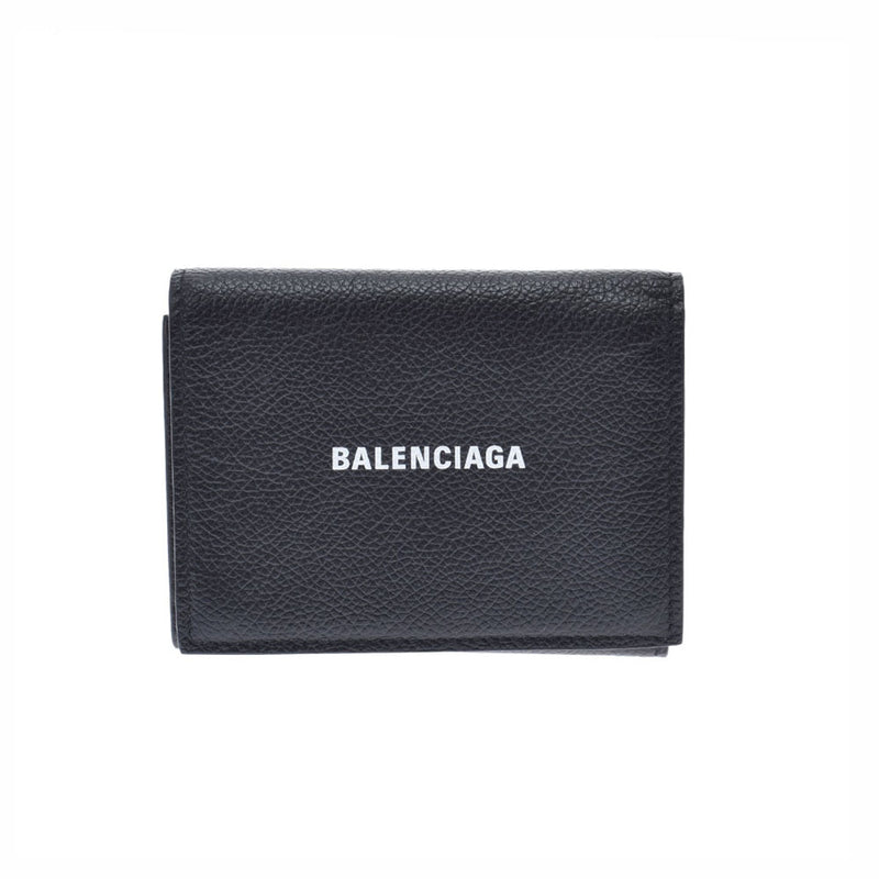 BALENCIAGA 三つ折り財布 コンパクトウォレット レザー ブラック-