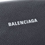 BALENCIAGA バレンシアガ チェーン付きコンパクトウォレット 黒 シルバー金具 593807 メンズ レザー 三つ折り財布 ABランク 中古 銀蔵