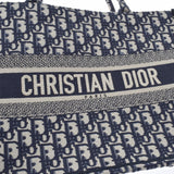 CHRISTIAN DIOR クリスチャンディオール ブックトートバッグ ミディアム ネイビー M1296ZRIW レディース キャンバス ハンドバッグ Aランク 中古 銀蔵