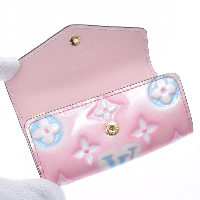 LOUIS VUITTON Louis Vuitton Verni 4 Key Case Japan Limited Model Pink M81235 Ladies Monogram Verni Key Case AB Rank Used Ginzo