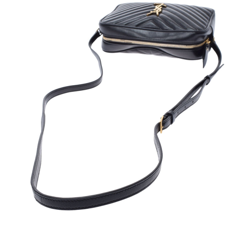 SAINT LAURENT Saint Laurent Luca Camera Bag Black Gold Bracket 520354 Ladies Leather Shoulder Bag AB Rank Used Ginzo