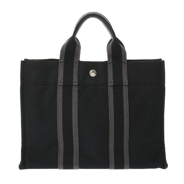 HERMES Hermes Fooltu PM Black/Gray Unisex Canvas Tote Bag B Rank used Ginzo