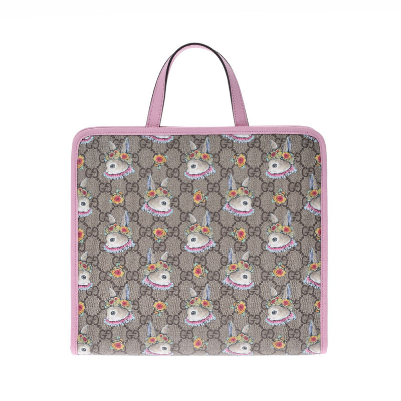 GUCCI Gucci Children's Higuchi Yuko 2WAY Pink/Beige Silver Bracket 630542 Ladies PVC Leather Handbag A Rank Used Ginzo
