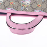 GUCCI Gucci Children's Higuchi Yuko 2WAY Pink/Beige Silver Bracket 630542 Ladies PVC Leather Handbag A Rank Used Ginzo