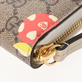 GUCCI Gucci Pom Round Zip Wallet Beige/Ebony Gold Bracket 663924 Ladies PVC Leather Wallet AB Rank Used Ginzo