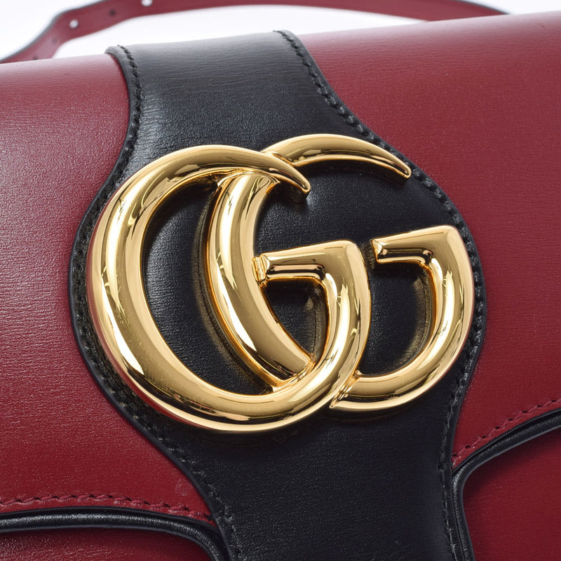 Gucci Gucci Ally Bordeaux Gold Bracket 550129女士皮革肩袋A级使用Ginzo