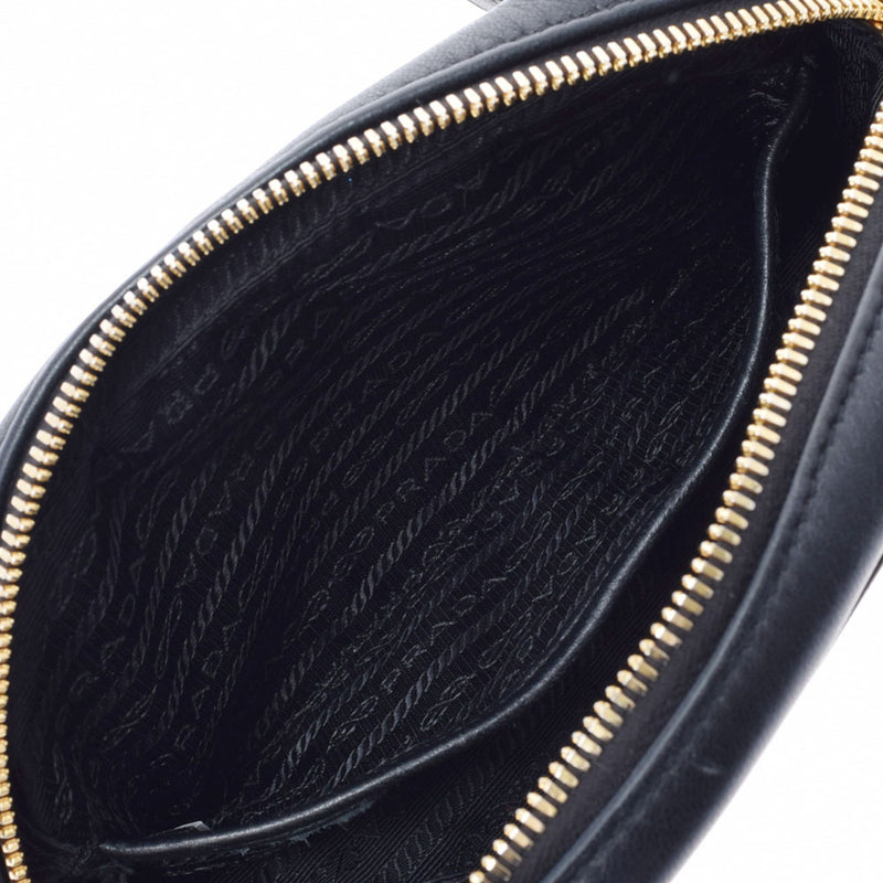 PRADA Prada Gather Chain Black Gold Bracket 1BH112 Ladies Calf Shoulder Bag B Rank used Ginzo
