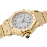 Cartier Cartier Santos octagon Ladies YG Watch Automatic White Dial AB Rank Used Ginzo