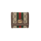 GUCCI グッチ オフディア GG コンパクトウォレット ベージュ ゴールド金具 レディース GGスプリームキャンバス 二つ折り財布 ABランク 中古 銀蔵