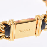 CHANEL シャネル プルミエール サイズM H0001 レディース GP/革 腕時計 クオーツ 黒文字盤 Aランク 中古 銀蔵