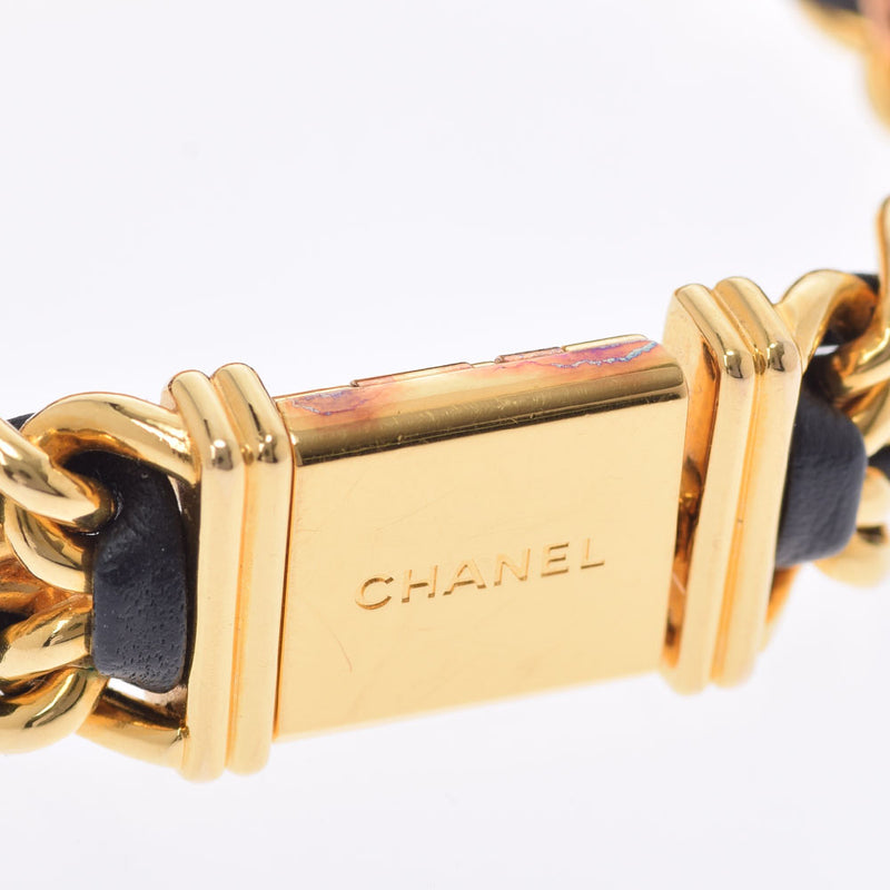 CHANEL Chanel Premiere Size M H0001 Ladies GP/Leather Watch Quartz Black Dial A Rank used Ginzo