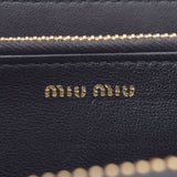 MIUMIU Miu Miu Materasse Round Zalle Black Gold Bracket 5ml506 Ladies Lambskin Long Wallet A Rank Used Ginzo