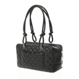 CHANEL Chanel Cambon Line Boring Bag Black/Black Ladies Leather Handbag AB Rank used Ginzo