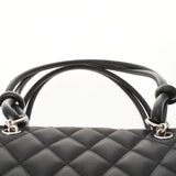 CHANEL Chanel Cambon Line Boring Bag Black/Black Ladies Leather Handbag AB Rank used Ginzo