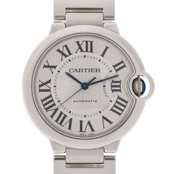 Cartier Cartier Cartier Baron Blue MM Men SS Watch Automatic Silver Dial A Rank used Ginzo