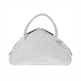 PRADA Prada Top Handle 2WAY White Silver Bracket 1BB082 Ladies Leather Handbag A Rank used Ginzo