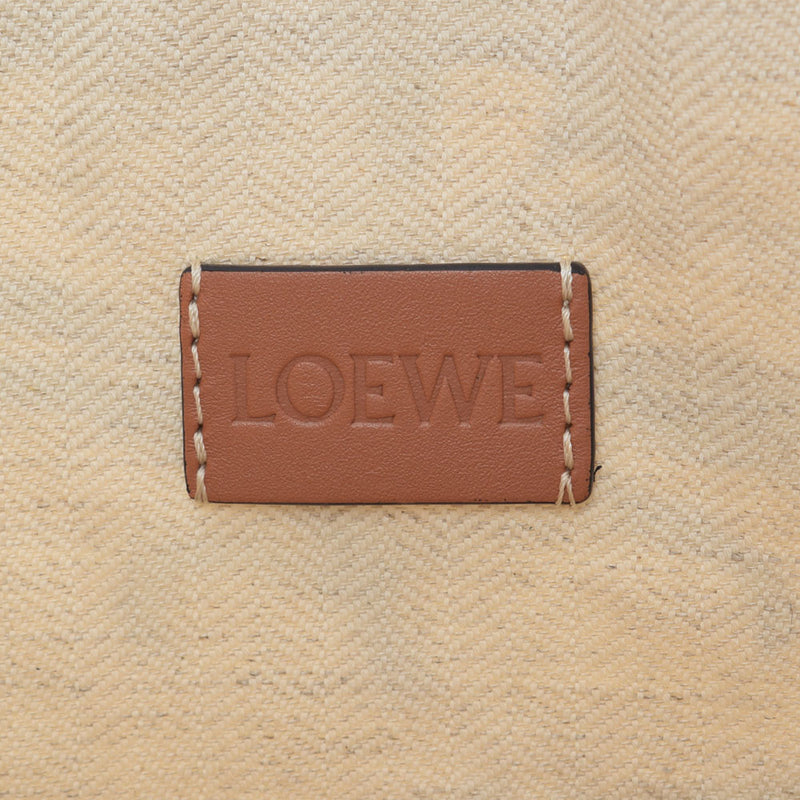 LOEWE ロエベ ハーバリウム ドローストリング ソフトホワイト ユニセックス キャンバス カーフ ポーチ Aランク 中古 銀蔵